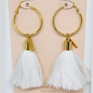 Mignonne Gavigan White Tassle Earrings